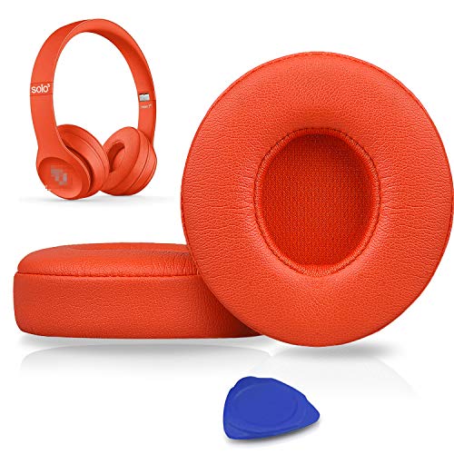 SoloWIT® Professionelle Ersatz Ohrpolster für Beats Solo 2 & Solo 3 Kabellose On-Ear Kopfhörer mit Weiches Proteinleder, Starkes Klebeband von SoloWIT