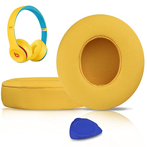 SoloWIT® Professionelle Ersatz Ohrpolster für Beats Solo 2 & Solo 3 Kabellose On-Ear Kopfhörer mit Weiches Proteinleder, Starkes Klebeband von SoloWIT