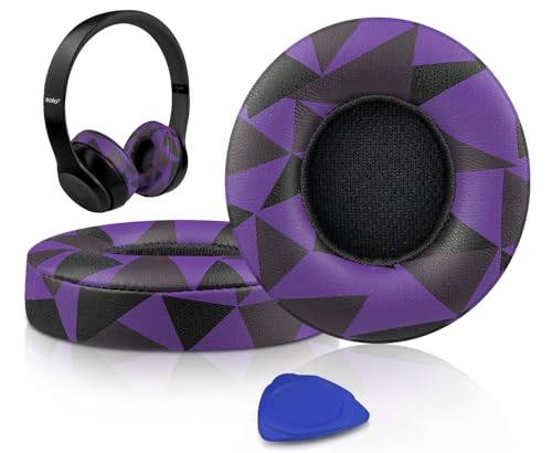 SoloWIT® Professionelle Ersatz Ohrpolster für Beats Solo 2 & Solo 3 Kabellose On-Ear Kopfhörer mit Weiches Proteinleder, Starkes Klebeband von SoloWIT