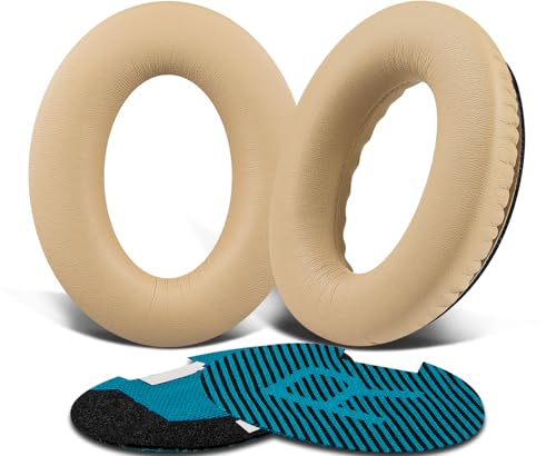 SoloWIT Ersatz Ohrpolster für Bose QuietComfort 15 QC15 QC25 QC2 QC35/Ae2 Ae2i Ae2w/SoundTrue & SoundLink Around-Ear Series Kopfhörer, Ersatzpolster Polster mit weicherem Proteinleder von SoloWIT