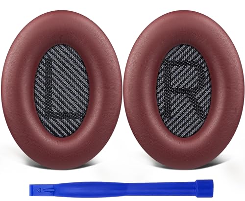 SoloWIT Professionelle Ersatz Ohrpolster für Bose QuietComfort 35 (QC35) und Quiet Comfort 35 II (QC35 II) Over-Ear-Kopfhörer, weicheres Leder, Geräuschisolierungsschaum von SoloWIT