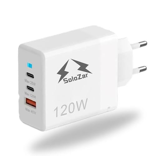 SoloZar 120 W Multi-Port Dual PD&QC 3 Wall Plug Ladegerät für Laptop Tablets mit Indikator Light, kompatibel mit iPhone, Earphones, Smart Watch, Galaxy, Xiaomi, Huawei, Google Pixel, Kabel nicht im SoloZar 120 W Multi-Port Dual PD&QC 3 Wall Plug Ladegerät für Laptop Tablets mit Indikator Light, kompatibel mit iPhone, Earphones, Smart Watch, Galaxy, Xiaomi, Huawei, Google Pixel, Kabel nicht im von SoloZar
