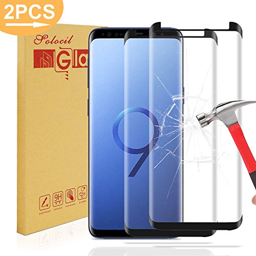 Solocil 2 Stück Galaxy S9 Schutzfolie, 3D 9H Härtegrad HD Ultra Klar Anti-Kratzer Panzerglasfolie Displayschutzfolie Displayschutz für Samsung Galaxy S9 von Solocil