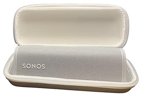 Solvacom Sonos Roam Kompakte Reisetasche mit Reißverschluss – Reißverschluss-Tasche für Sonos Roam, tragbarer Bluetooth-Lautsprecher (weiß) von Solvacom