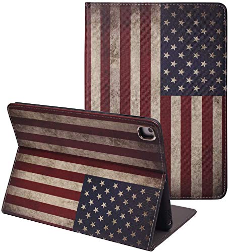 iPad 9,7 Zoll 2018/2017 Air 2 Pro Hülle, PU Leder magnetischer Ständer Smart Cover mit Auto Sleep Wake Case für 6. 5. Gen/iPad 9.7, Vintage American Flag von Som Lam