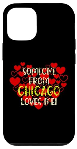Hülle für iPhone 15 Pro Jemand aus Chicago liebt mich in Liebesherzen von Someone Loves Me Merch