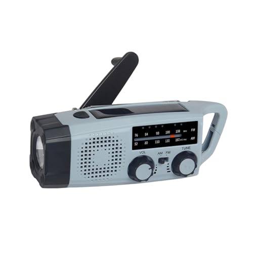Solar Handkurbel Radio, AM/FM/SW Tragbar Notfallradio mit 2000mAh Wiederaufladbare Batterie, USB Anschluss, Led Taschenlampe, SOS-Alarm Weltempfänger für Camping, Ourdoor, Notfall von Somerway