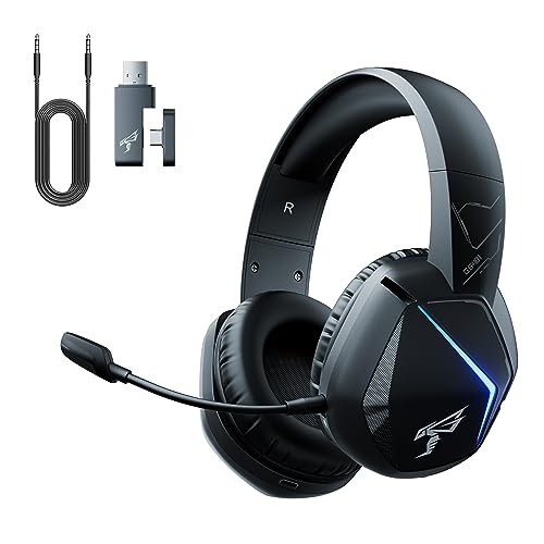 Somic Wireless Gaming Headset, Bluetooth Headset für Smartphone, Sensibles Mikrofon, 7.1-Surround Sound, 50mm Treiber, RGB Beleuchtung, Klassische Kopfhörer für Jungen, Schwarz (GS401 PRO) von Somic