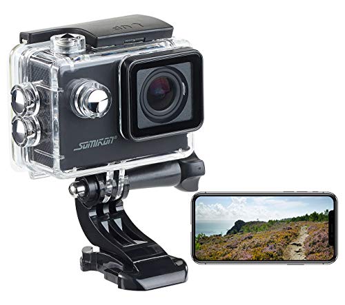 Somikon Actioncam: Einsteiger-4K-Action-Cam, WLAN Full HD (60 fps) mit Unterwassergehäuse (Action Cam 4K 60fps, Action Camera 4K, Motorrad Zubehör) von Somikon