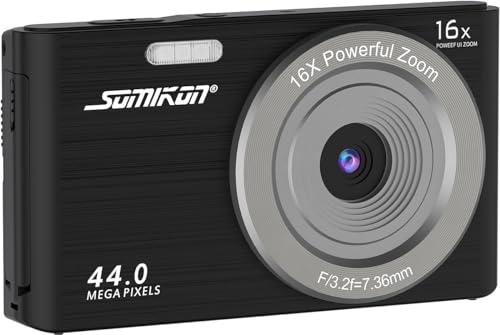 Somikon Digitalkamera: Digitale Foto-Kompaktkamera, interp. 4K-Auflösung, Sony-Sensor, 44 MP (Fotoapparat, Fotoaparat, Kamera Digital) von Somikon