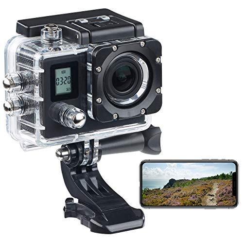 Somikon Einsteiger-4K-Action-Cam, WLAN, 2 Displays, Full HD 60 B./Sek., IP68 von Somikon