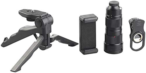 Somikon Handy Zoom Objektiv: Vorsatz-Tele-Zoom-Objektiv 4X bis 12x für Smartphones, mit Stativ (Handyteleskop, Zoom Aufsatz für Handy, Mini Camera) von Somikon