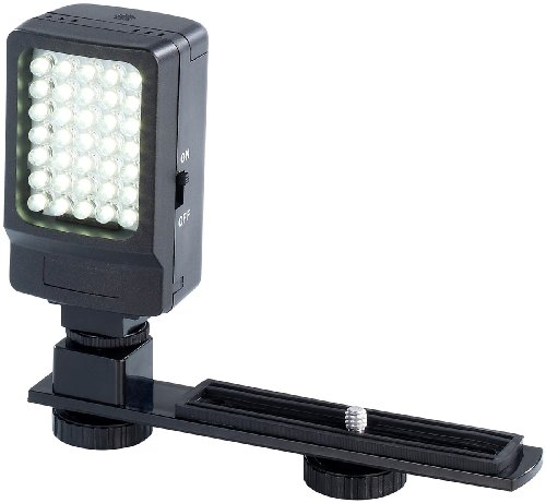 Somikon Kamera Licht: Foto- & Videoleuchte, 35 Tageslicht-LEDs, 2,2 Watt, 250 Lumen, 5.600 K (Akku Videoleuchte, LED Videoleuchte zum Fotografieren, Beleuchtung) von Somikon