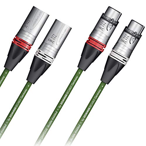 HICON 3m XLR NF- Phonokabel SC-Albedo 2x 0,20mm² OFC Neutrik EMC-Spezial-XLR Stecker High End Kabel Paar by Sommer Cable grün 300cm - ALB1-0300 von Sommer Cable