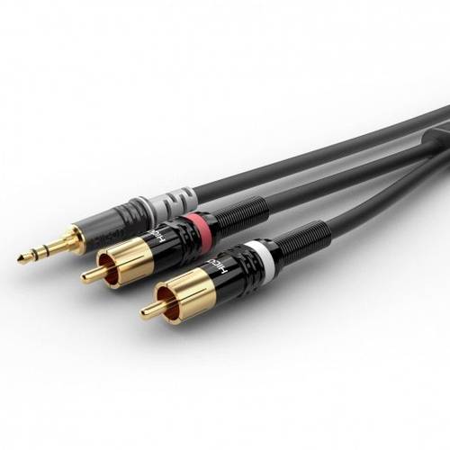 Sommer Cable HBP-3SC2-0030 Audio Anschlusskabel [1x Klinkenstecker 3.5mm - 2x Cinch-Stecker] 0.30m S von Sommer Cable