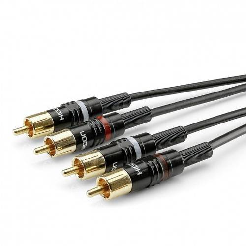 Sommer Cable HBP-C2-0150 Klinke / Cinch Audio Anschlusskabel [2x - 2x Cinch-Stecker] 1.50m Schwarz von Sommer Cable