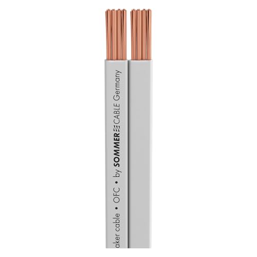 Sommer Cable - Lautsprecherkabel SC-Tribun, Flat-Design; 1 x 2 x 2,50 mm²; PVC; 14.6 x 2.6 mm; weiß (5m) von Sommer Cable