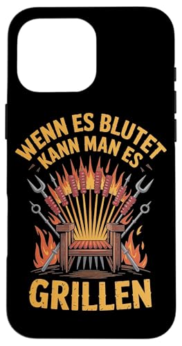 Wenn Es Blutet Kann Man Es Grillen Fleisch Sommer Hülle für iPhone 16 Pro Max Wenn Es Blutet Kann Man Es Grillen Fleisch Sommer Hülle für iPhone 16 Pro Max von Sommer Grillen Fleisch Party BBQ Fun