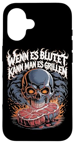 Wenn Es Blutet Kann Man Es Grillen Fleisch Sommer Hülle für iPhone 16 Wenn Es Blutet Kann Man Es Grillen Fleisch Sommer Hülle für iPhone 16 von Sommer Grillen Fleisch Party BBQ Fun