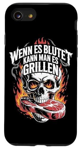 Wenn Es Blutet Kann Man Es Grillen Fleisch Sommer Hülle für iPhone SE (2020) / 7 / 8 von Sommer Grillen Fleisch Party BBQ Fun