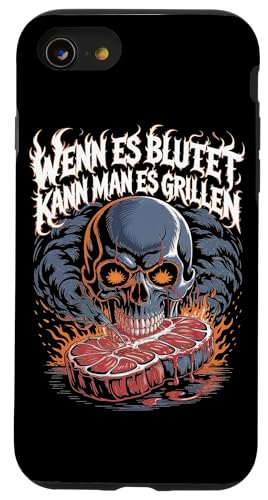 Wenn Es Blutet Kann Man Es Grillen Fleisch Sommer Hülle für iPhone SE (2020) / 7 / 8 von Sommer Grillen Fleisch Party BBQ Fun
