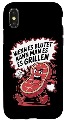 Wenn Es Blutet Kann Man Es Grillen Fleisch Sommer Hülle für iPhone X/XS Wenn Es Blutet Kann Man Es Grillen Fleisch Sommer Hülle für iPhone X/XS von Sommer Grillen Fleisch Party BBQ Fun