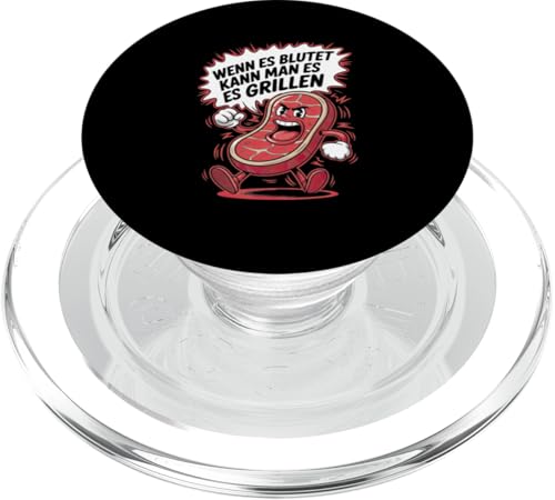Wenn Es Blutet Kann Man Es Grillen Fleisch Sommer PopSockets PopGrip für MagSafe Wenn Es Blutet Kann Man Es Grillen Fleisch Sommer PopSockets PopGrip für MagSafe von Sommer Grillen Fleisch Party BBQ Fun