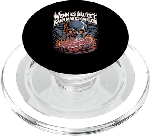 Wenn Es Blutet Kann Man Es Grillen Fleisch Sommer PopSockets PopGrip für MagSafe Wenn Es Blutet Kann Man Es Grillen Fleisch Sommer PopSockets PopGrip für MagSafe von Sommer Grillen Fleisch Party BBQ Fun