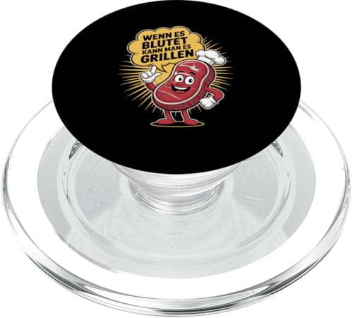 Wenn Es Blutet Kann Man Es Grillen Fleisch Sommer PopSockets PopGrip für MagSafe Wenn Es Blutet Kann Man Es Grillen Fleisch Sommer PopSockets PopGrip für MagSafe von Sommer Grillen Fleisch Party BBQ Fun