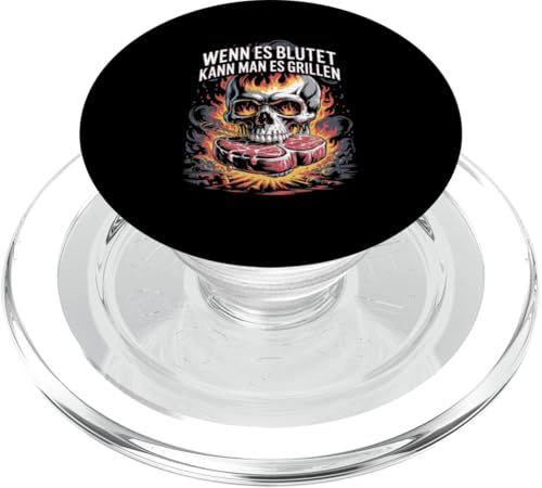 Wenn Es Blutet Kann Man Es Grillen Fleisch Sommer PopSockets PopGrip für MagSafe Wenn Es Blutet Kann Man Es Grillen Fleisch Sommer PopSockets PopGrip für MagSafe von Sommer Grillen Fleisch Party BBQ Fun