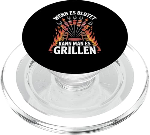 Wenn Es Blutet Kann Man Es Grillen Fleisch Sommer PopSockets PopGrip für MagSafe Wenn Es Blutet Kann Man Es Grillen Fleisch Sommer PopSockets PopGrip für MagSafe von Sommer Grillen Fleisch Party BBQ Fun