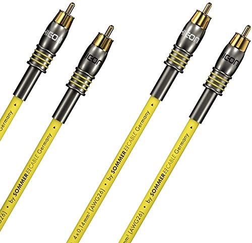 HICON "EPILOGUE" 50 cm Cinch RCA NF/ Phonokabel High End 2 x 0,50m by Sommer Cable | EP3F-0050 HICON "EPILOGUE" 50 cm Cinch RCA NF/ Phonokabel High End 2 x 0,50m by Sommer Cable | EP3F-0050 von Sommer Cable