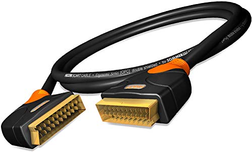 HICON Ergonomic 75cm Scartkabel OFC 21pol gewinkelter Stecker | HIE-SASC-0075 von SommerCable