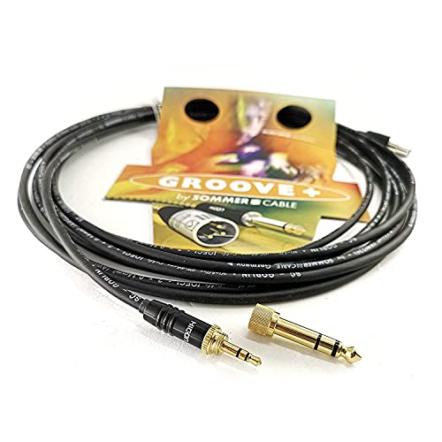 SOMMER CABLE 3m Mini-XLR auf 3,5mm TRS Klinkenstecker Adapterkabel mit Adapter auf 6,3mm HICON HI-J3563S 3-pol SC-Goblin Stereo - GOFC-0300-SW von SommerCable