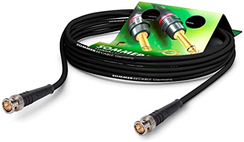 SOMMER CABLE 4m BNC-Kabel 6G-SDI Video-Patchkabel 3G 1.5G UHD 4K SC-Vector 0.8/3.7, HICON BNC-Stecker 0.8/3.7-6G schwarz - VT6G-0400-SW-SW - 4m - 13.12ft von SommerCable