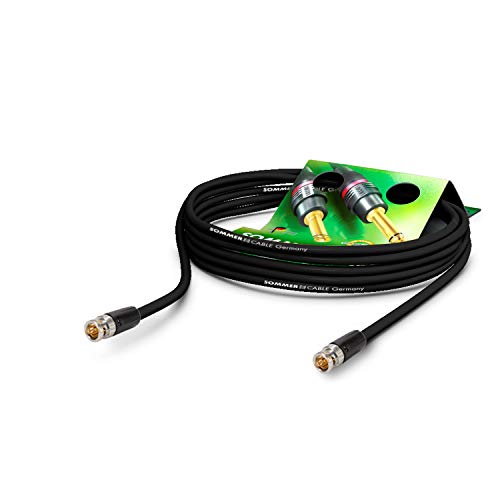 SOMMER CABLE - Coaxial video cable with BNC 75 ? - HD/3G/6G/12G-SDI / 4K-UHD SC-Vector 0.8/3.7 - BNC/BNC NBNC75BLP9X Neutrik - Black (20 m) - Made in Germany by von SommerCable