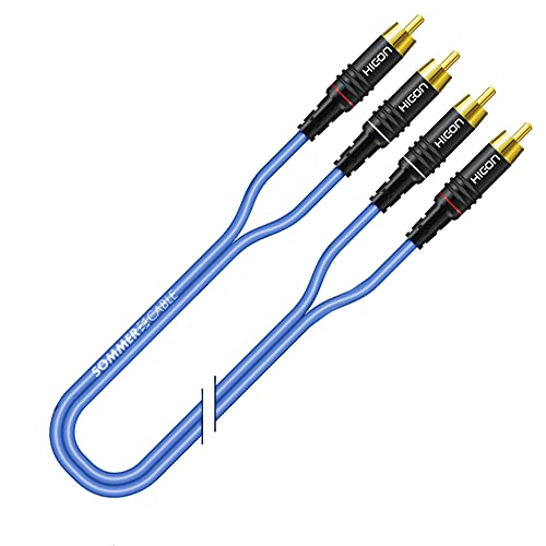 SOMMER CABLE SC Onyx 2025 MKII Stereo RCA Cinch-Kabel ORIGINAL + HI-CM06 Stecker (0,5m, blau) von SommerCable