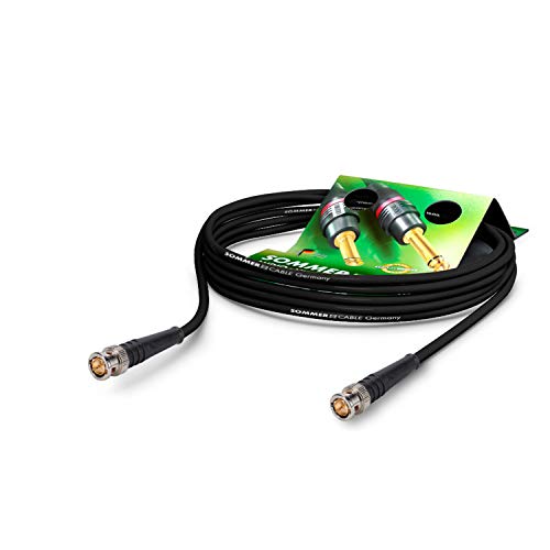 SOMMER CABLE Video-Patchkabel 6G-SDI / 4K SC-Vector 0.8/3.7, BNC 0.8/3.7-6G Hicon, schwarz (1m) von SommerCable