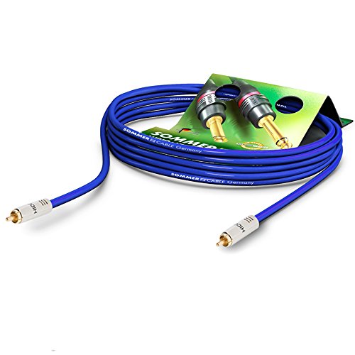 Sommer Cable 0,9m S/PDIF Cinch Digital Kabel 75 Ohm | Subwoofer | Video | SC-Vector 0.8/3.7 | 2x HI-CM12-BLK Stecker | VT2I-0090 - Blau von SommerCable