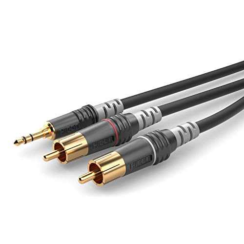 Sommer Cable Basic 3m Audioadapterkabel 3,5mm Miniklinke 3-pol auf 2x Cinchstecker (L+R) mit Hicon Connectors | HBA-3SC2-0300 von Sommer Cable