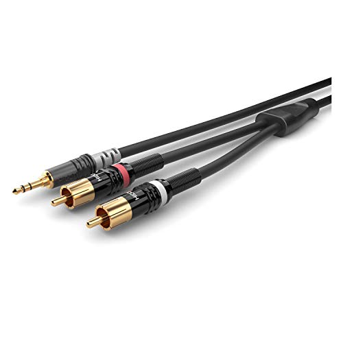 Sommer Cable HBP-3SC2-0090 Audio Anschlusskabel [1x Klinkenstecker 3.5mm - 2X Cinch-Stecker] 0.90m S von SommerCable