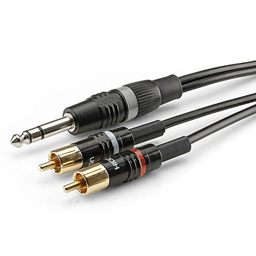 Sommer Cable HBP-6SC2-0090 Klinke/Cinch Audio Anschlusskabel [1x Klinkenstecker 3.5mm - 2X Cinch-S von SommerCable
