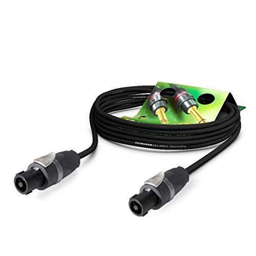 Sommer Cable Lautsprecherkabel Meridian SP215 (2 x 1,50 mm²) Speakon NL4FX-SOM NEUTRIK (Mit transparentem Codierring), Kabel schwarz (20m) von SommerCable