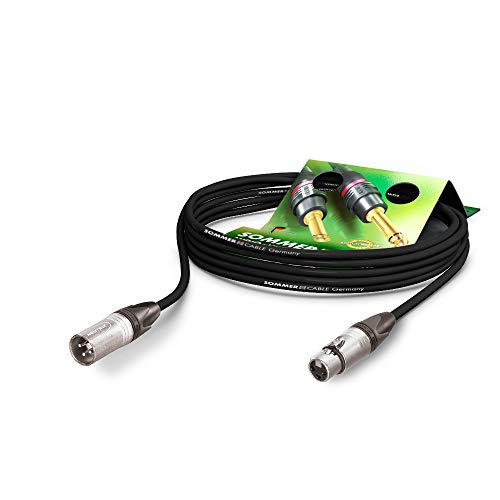 Sommer Cable Mikrofonkabel Stage 22 Highflex XLR 3-pol Neutrik NC3MXX / XLR 3-pol Neutrik NC3FXX, mit Klettband, schwarz (10m) von SommerCable