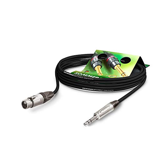 Sommer Cable Mikrofonkabel Stage 22 Highflex XLR female 3-pol Neutrik NC3MXX / Klinke 6,3mm stereo Neutrik NP3X, Schwarz Kabel, Made in Germany by Sommer Cable (1m) von SommerCable