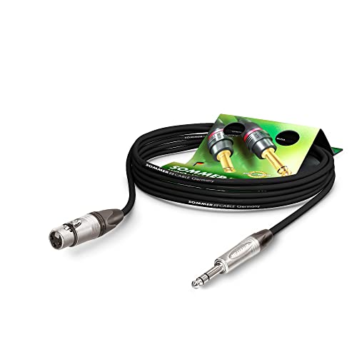 Sommer Cable Mikrofonkabel Stage 22 Highflex XLR female 3-pol Neutrik NC3MXX / Klinke 6,3mm stereo Neutrik NP3X, Schwarz Kabel, Made in Germany by Sommer Cable (2,5m) von SommerCable