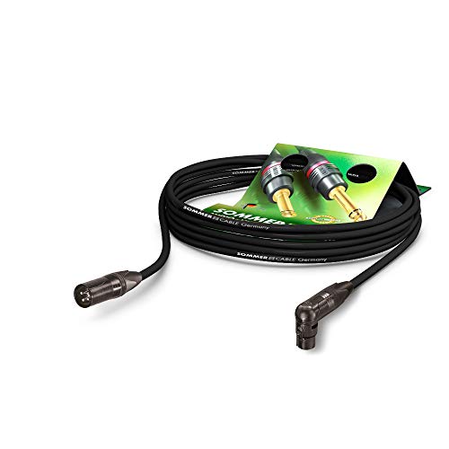 Sommer Cable Mikrofonkabel Stage 22 Highflex XLR male 3-pol Neutrik NC3MXX-BAG/XLR 3-pol female abgewinkelt Neutrik NC3FRX-BAG, schwarz, Made in Germany by Sommer Cable (2,5m) von SommerCable