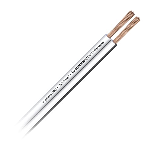 Sommer Cable 3m Stück weißes Lautsprecherkabel SC-PRISMA 2x 1,5mm² OFC flach flexibel - 401-0150-WS Sommer Cable 3m Stück weißes Lautsprecherkabel SC-PRISMA 2x 1,5mm² OFC flach flexibel - 401-0150-WS von Sommer Cable