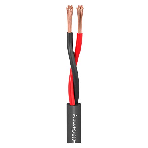 SommerCable - Lautsprecherkabel Meridian SP 215 (2 x 1,5mm2), Hochreines Kupfer OFC, Schwarz (20m) von SommerCable