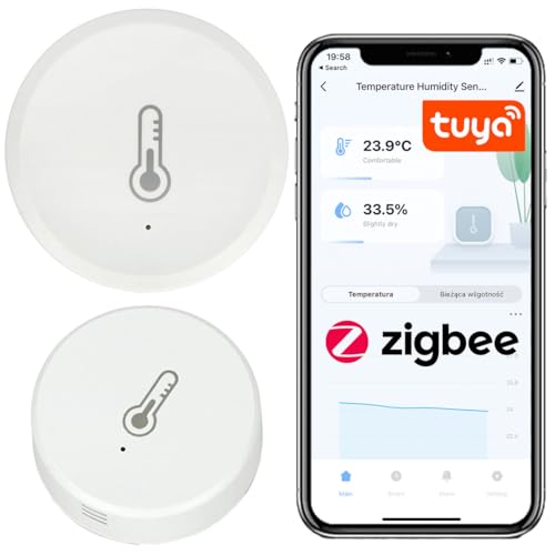 Sone Smart One Zigbee Temperatur- und Feuchtigkeitssensor – Kompatibel mit Tuya, Alexa, Zigbee2MQTT – Smart Home Hygrometer – Innenbereich – Mini 40x13mm – CR2450 – Temperatur -10~50°C wetterstation Sone Smart One Zigbee Temperatur- und Feuchtigkeitssensor – Kompatibel mit Tuya, Alexa, Zigbee2MQTT – Smart Home Hygrometer – Innenbereich – Mini 40x13mm – CR2450 – Temperatur -10~50°C wetterstation von Sone Smart One